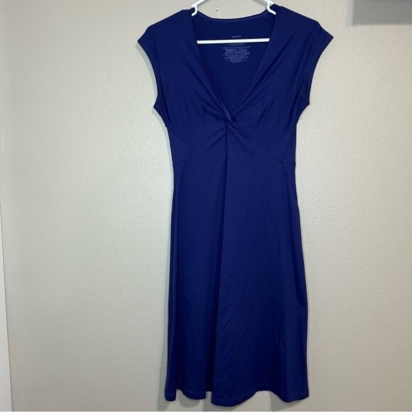 Patagonia Bandha twist front v neck knee length dress women's size small - Picture 1 of 5